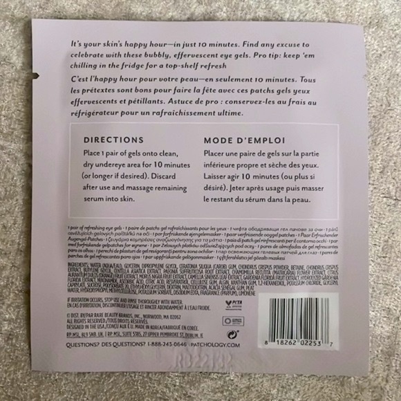 Brand New Patchology Self Warming Hand Mask & 6 Serve Chilled Eye Gels Patches - Picture 5 of 8